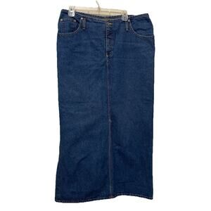 Ashley Stewart Women's 18 Denim Blue Jean Maxi Skirt Long Vintage Modest Y2K